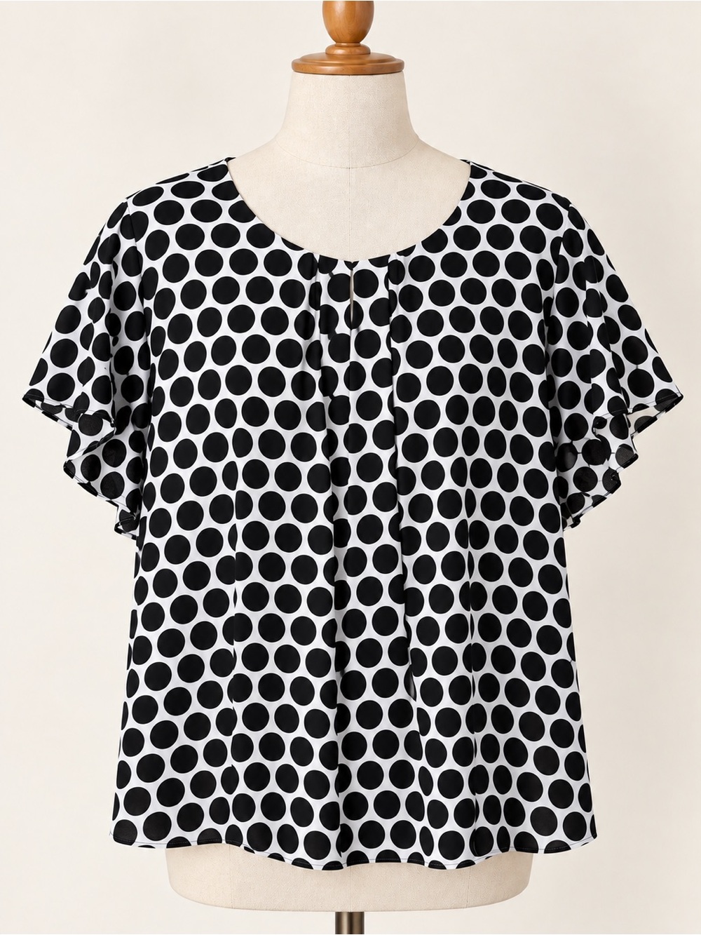 Boden Ravello Top Black & White Polka Dot